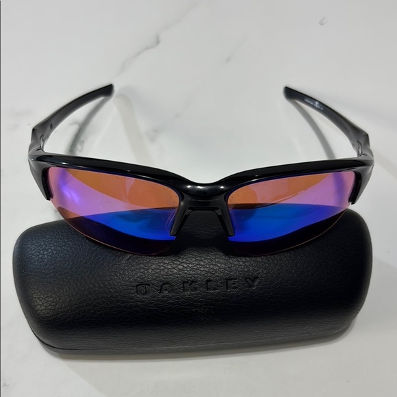 Oakley Black Sunglasses with Blue and Orange Lenses - Picture 2 of 4